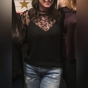 Zara long sleeve sheer top size S
